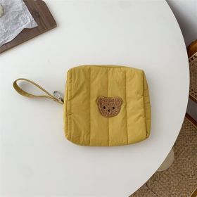 Bear Baby Stroller Storage Cloth Hanging Diaper Feeding Bottle Handbag Bedside Storage Cloth Bag (Option: Khaki Bear-20x23x6)