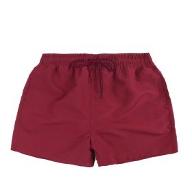Men's Beach Quick Dry Three Points Casual Loose Surf Pants (Option: Wine Red-XL)