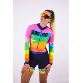 Cycling Suit One Piece Women's Cycling  Racing (Option: Orange-XL)
