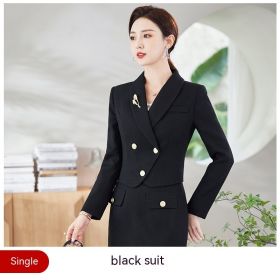 New Temperament Leisure Formal White Blazer For Women (Option: Black suit-M)