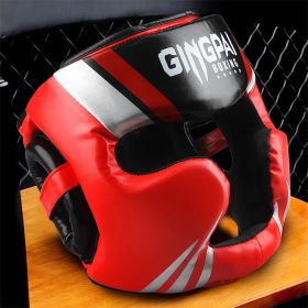 Free Combat Protective Gear Motorcycle Helmet Gogglesoutdoor Riding Removable Mask Boxing Helmet Cover (Option: Professional Red-L)