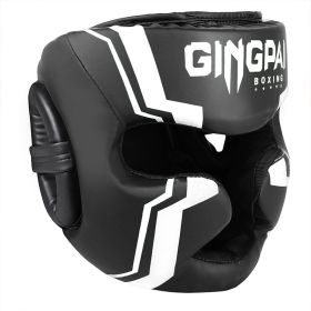 Free Combat Protective Gear Motorcycle Helmet Gogglesoutdoor Riding Removable Mask Boxing Helmet Cover (Option: Skin Feeling Black And White-L)
