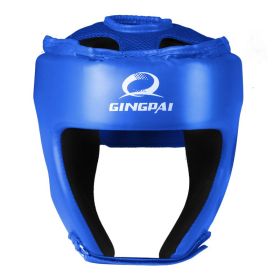 Free Combat Protective Gear Motorcycle Helmet Gogglesoutdoor Riding Removable Mask Boxing Helmet Cover (Option: Junior Blue-L)