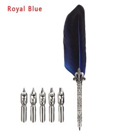 Paper Card Feather Pen Water Pen Nib (Option: Sapphire Blue-0.5mm)