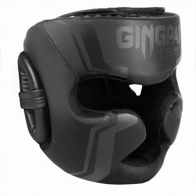 Free Combat Protective Gear Motorcycle Helmet Gogglesoutdoor Riding Removable Mask Boxing Helmet Cover (Option: Skin Feeling Pure Black-L)
