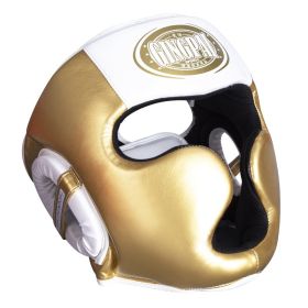Free Combat Protective Gear Motorcycle Helmet Gogglesoutdoor Riding Removable Mask Boxing Helmet Cover (Option: Double Gold-L)