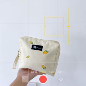 Bear Baby Stroller Storage Cloth Hanging Diaper Feeding Bottle Handbag Bedside Storage Cloth Bag (Option: Lemon-20x23x6)