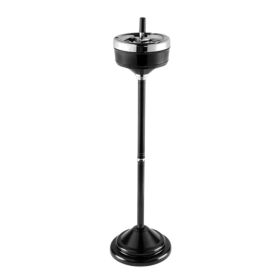 Floor Toilet Ashtray Vertical Rotary Cover Personality Fashion Elevator Ktv Toilet Living Room Ashtray (Option: Black-Size See Introduction)