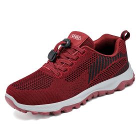 Men's And Women's Fashion Casual Soft Bottom Running Shoes (Option: G P19 Purplish Red-39)