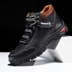 British Retro Independent Station Popular Men's Outdoor Casual Shoes (Option: 43-Black)