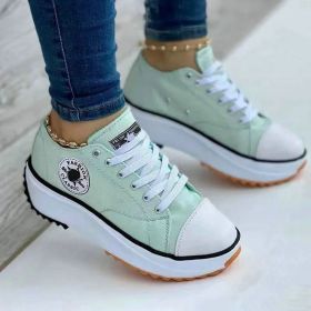 Speedy 2023classic White Canvas Shoes Women Sneakers Solid (Option: Green-40)